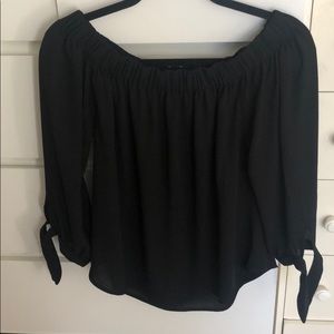Black off the shoulder top.